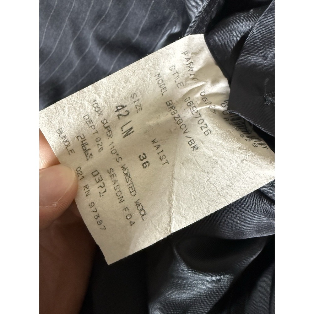 Brooks Brothers Suit Size 42L 36" Waist Black Pleated Pants Pinstripe 2 Piece - Picture 11 of 16